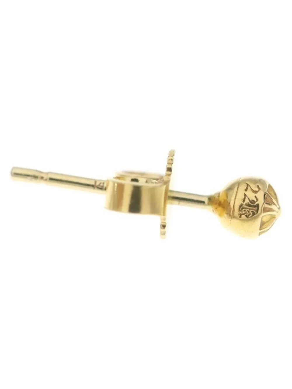 Chrome Hearts 22 Stud Ball Mini Cross Earrings Gold